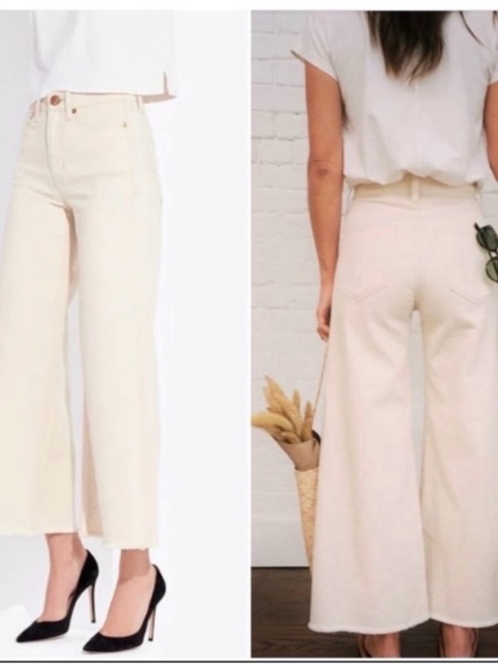 AYR Cream Wide-Leg High-Rise "The Must" Jeans. Excellent Condition.